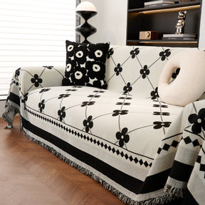 Comfy Four-Leaf Clover Hope Faith Love Luck Blanket for Couch, Chenille Scratch Proof Sofa Blanket Covers - Ornate Home