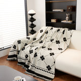 Comfy Four-Leaf Clover Hope Faith Love Luck Blanket for Couch, Chenille Scratch Proof Sofa Blanket Covers - Ornate Home