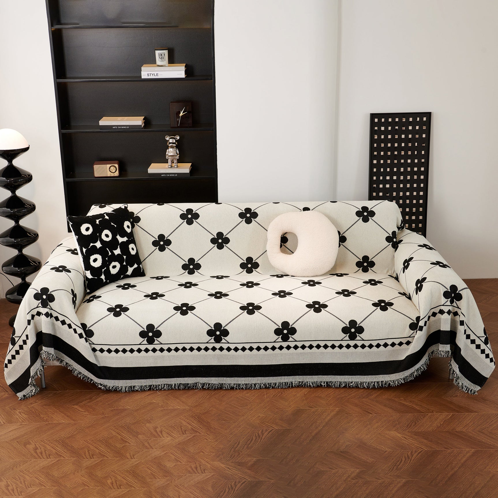 Comfy Four-Leaf Clover Hope Faith Love Luck Blanket for Couch, Chenille Scratch Proof Sofa Blanket Covers - Ornate Home