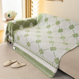 Comfy Four-Leaf Clover Hope Faith Love Luck Blanket for Couch, Chenille Scratch Proof Sofa Blanket Covers - Ornate Home