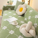 Comfy Four-Leaf Clover Hope Faith Love Luck Blanket for Couch, Chenille Scratch Proof Sofa Blanket Covers - Ornate Home