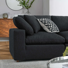 Commix Black 5-Piece Down Filled Overstuffed Boucle Sectional Sofa - Ornate Home