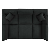 Commix Black 6-Piece Down Filled Overstuffed Boucle Fabric Sectional Sofa - 80x120" - Ornate Home