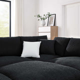 Commix Black 6-Piece Down Filled Overstuffed Boucle Fabric Sectional Sofa - 80x120" - Ornate Home