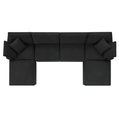 Commix Black 6-Piece Down Filled Overstuffed Boucle Sectional Sofa - Ornate Home