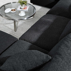 Commix Black 6-Piece Down Filled Overstuffed Boucle Sectional Sofa - Ornate Home