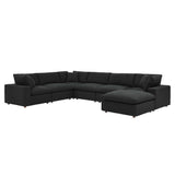 Commix Black 7-Piece Down Filled Overstuffed Boucle Sectional Sofa - Ornate Home
