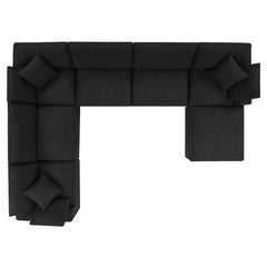 Commix Black 7-Piece Down Filled Overstuffed Boucle Sectional Sofa - Ornate Home