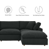Commix Black 7-Piece Down Filled Overstuffed Boucle Sectional Sofa - Ornate Home