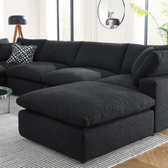 Commix Black 7-Piece Down Filled Overstuffed Boucle Sectional Sofa - Ornate Home
