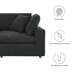 Commix Black 8-Piece Down Filled Overstuffed Boucle Fabric Sectional Sofa - Ornate Home