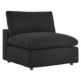 Commix Black Down Filled Overstuffed Boucle Fabric Armless Chair - Ornate Home