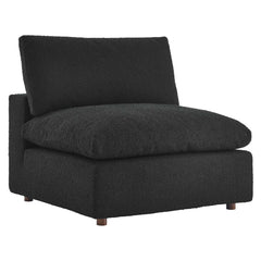 Commix Black Down Filled Overstuffed Boucle Fabric Armless Chair - Ornate Home