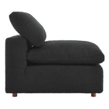 Commix Black Down Filled Overstuffed Boucle Fabric Armless Chair - Ornate Home