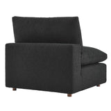 Commix Black Down Filled Overstuffed Boucle Fabric Armless Chair - Ornate Home