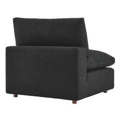 Commix Black Down Filled Overstuffed Boucle Fabric Armless Chair - Ornate Home