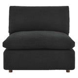 Commix Black Down Filled Overstuffed Boucle Fabric Armless Chair - Ornate Home