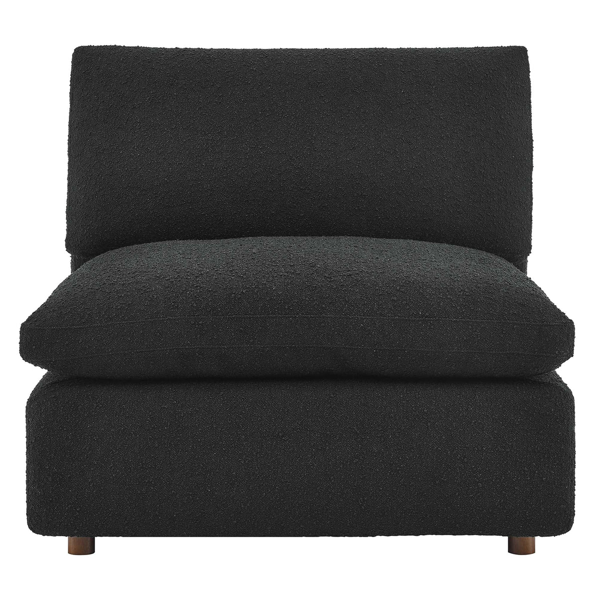Commix Black Down Filled Overstuffed Boucle Fabric Armless Chair - Ornate Home