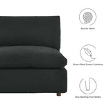 Commix Black Down Filled Overstuffed Boucle Fabric Armless Chair - Ornate Home