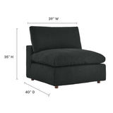 Commix Black Down Filled Overstuffed Boucle Fabric Armless Chair - Ornate Home
