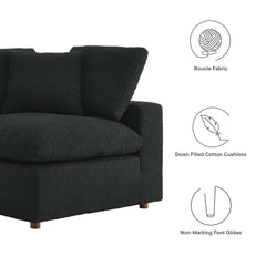 Commix Black Down Filled Overstuffed Boucle Fabric Corner Chair - Ornate Home