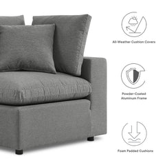 Commix Charcoal 5-Piece Outdoor Patio Sectional Sofa - 108x108" - Ornate Home