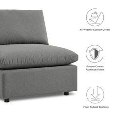 Commix Charcoal 5-Piece Outdoor Patio Sectional Sofa - 108x108x24" - Ornate Home