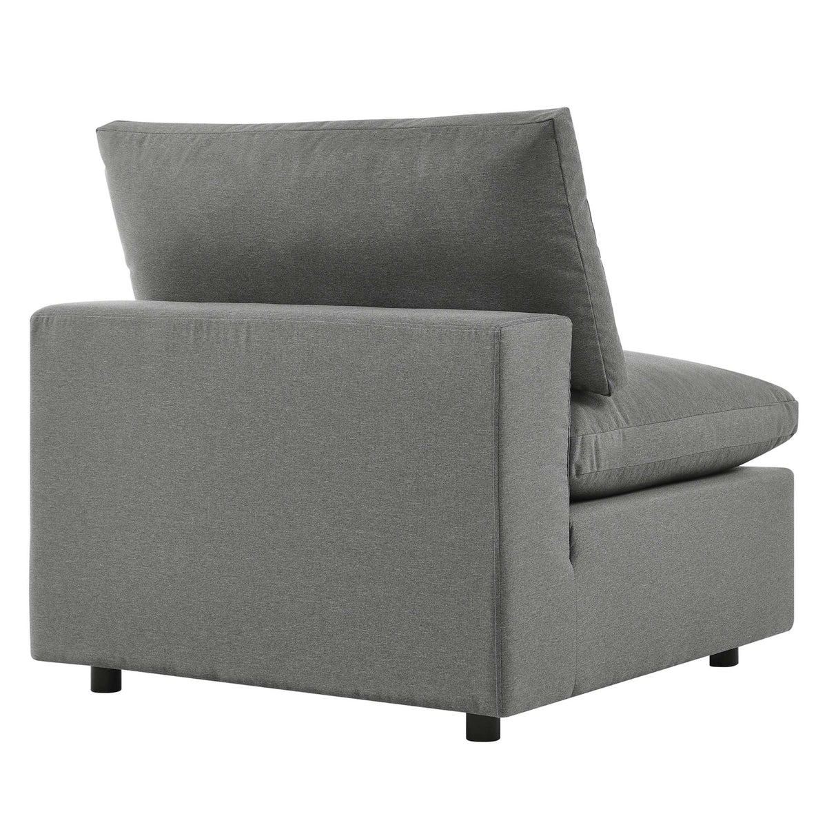 Commix Charcoal Overstuffed Outdoor Patio Armless Chair - Ornate Home