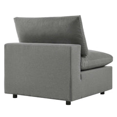 Commix Charcoal Overstuffed Outdoor Patio Armless Chair - Ornate Home