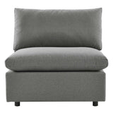 Commix Charcoal Overstuffed Outdoor Patio Armless Chair - Ornate Home