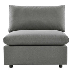Commix Charcoal Overstuffed Outdoor Patio Armless Chair - Ornate Home