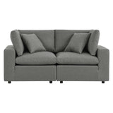 Commix Charcoal Overstuffed Outdoor Patio Loveseat - Ornate Home