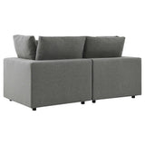 Commix Charcoal Overstuffed Outdoor Patio Loveseat - Ornate Home