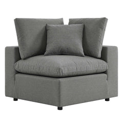 Commix Charcoal Overstuffed Outdoor Patio Loveseat - Ornate Home