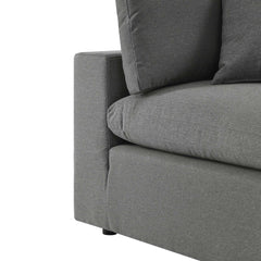 Commix Charcoal Overstuffed Outdoor Patio Loveseat - Ornate Home