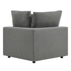 Commix Charcoal Overstuffed Outdoor Patio Loveseat - Ornate Home