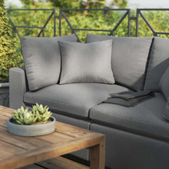Commix Charcoal Overstuffed Outdoor Patio Loveseat - Ornate Home