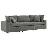 Commix Charcoal Overstuffed Outdoor Patio Sofa - Ornate Home