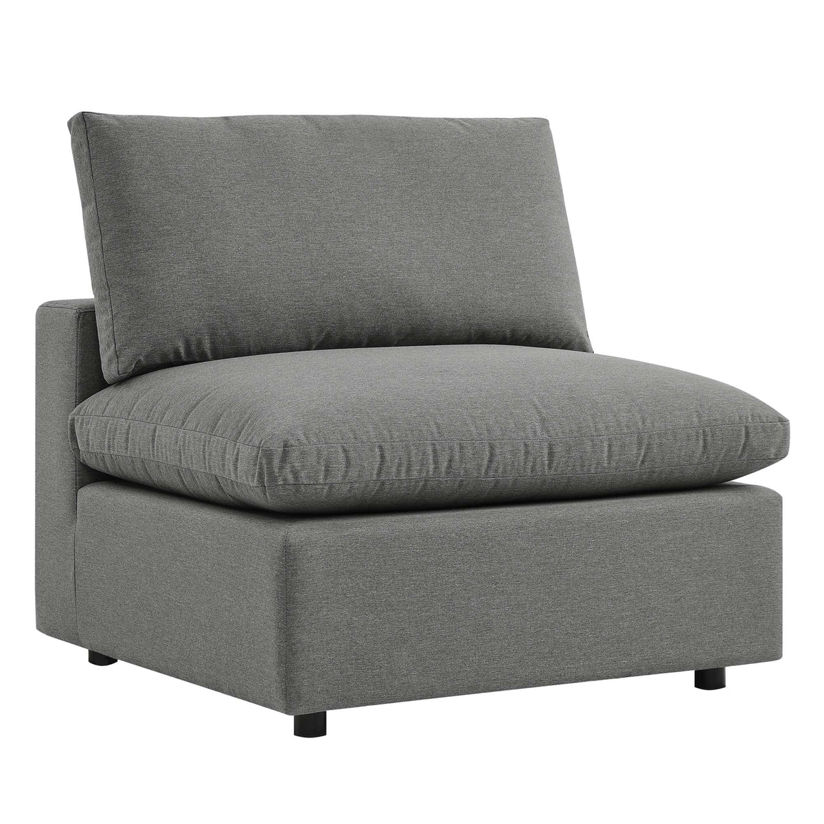 Commix Charcoal Overstuffed Outdoor Patio Sofa - Ornate Home