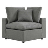 Commix Charcoal Overstuffed Outdoor Patio Sofa - Ornate Home