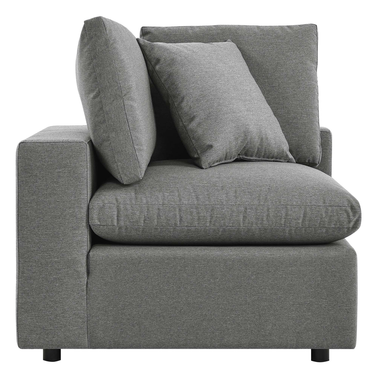 Commix Charcoal Overstuffed Outdoor Patio Sofa - Ornate Home