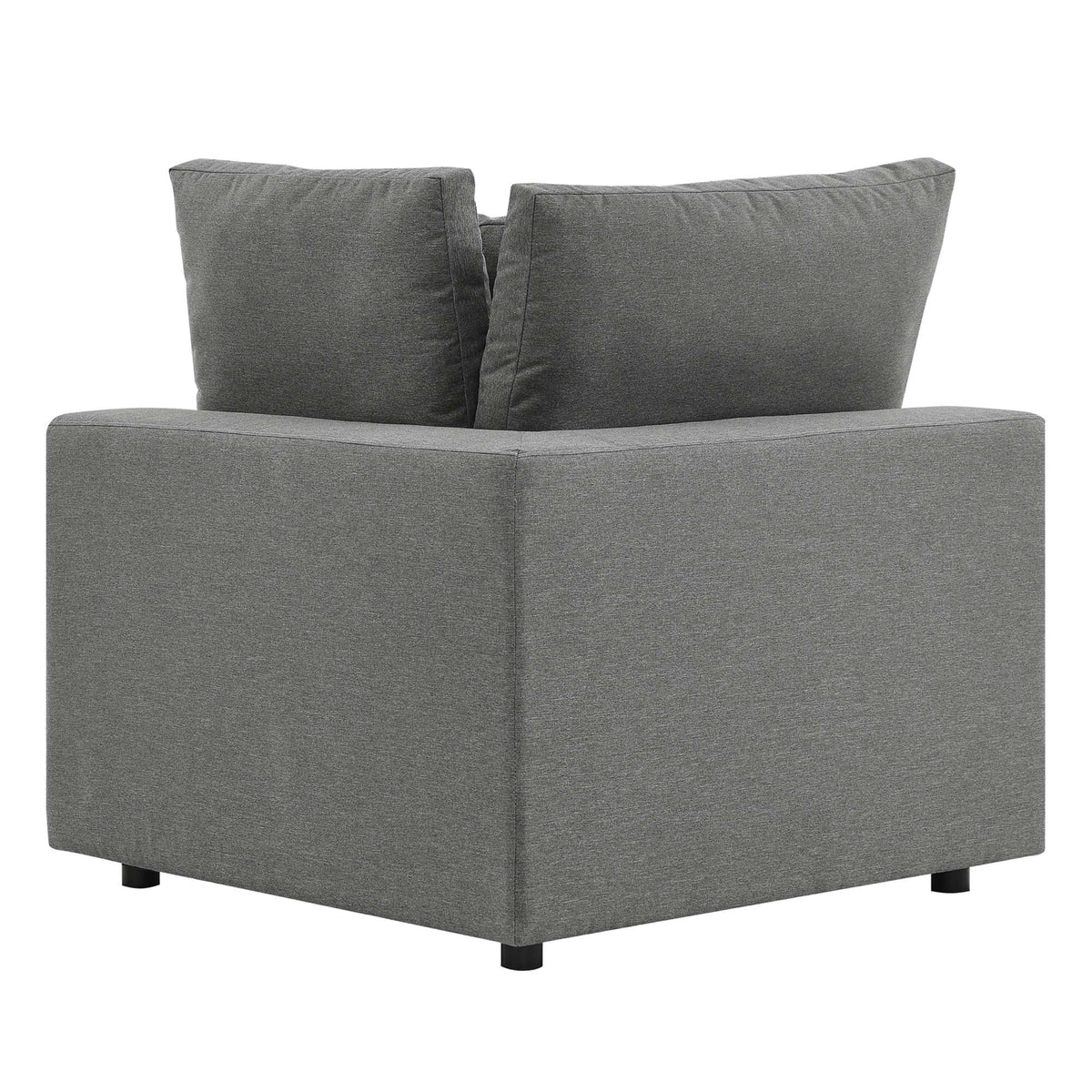 Commix Charcoal Overstuffed Outdoor Patio Sofa - Ornate Home