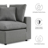 Commix Charcoal Overstuffed Outdoor Patio Sofa - Ornate Home