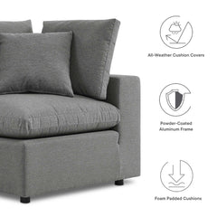 Commix Charcoal Overstuffed Outdoor Patio Sofa - Ornate Home