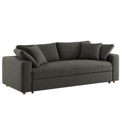 Commix Gray Down Filled Overstuffed Sleeper Sofa - Ornate Home