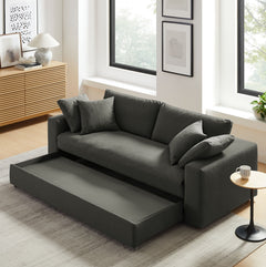 Commix Gray Down Filled Overstuffed Sleeper Sofa - Ornate Home