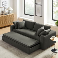 Commix Gray Down Filled Overstuffed Sleeper Sofa - Ornate Home