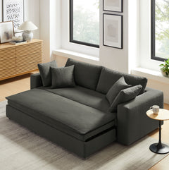 Commix Gray Down Filled Overstuffed Sleeper Sofa - Ornate Home