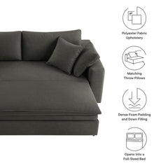 Commix Gray Down Filled Overstuffed Sleeper Sofa - Ornate Home