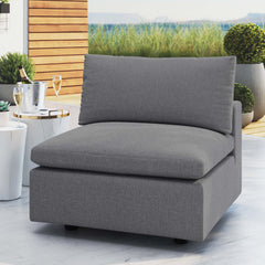 Commix Gray Sunbrella Outdoor Patio Armless Chair - Ornate Home
